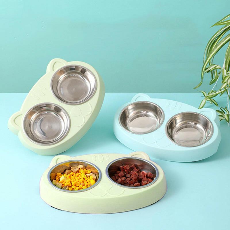 Double Stainless Steel Dog Bowls with Non-Slip Station™.