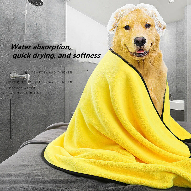 Yellow Dog Drying Towel.
