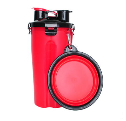 Portable 2-in-1 Pet Water Bottle with Silicone Bowl