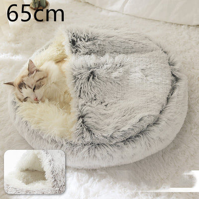Plush 2-in-1 Dog & Cat Winter Bed - PawPal Essentials