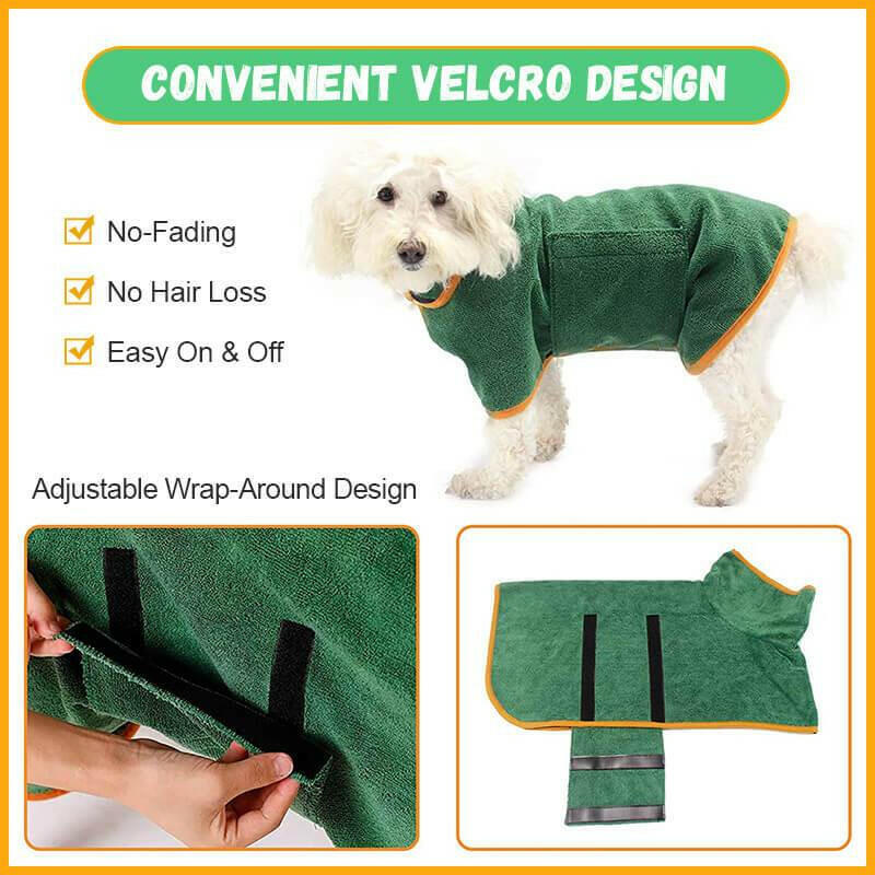 Microfiber Pet Bathrobe - Quick-Dry Comfort 🛁🐾.