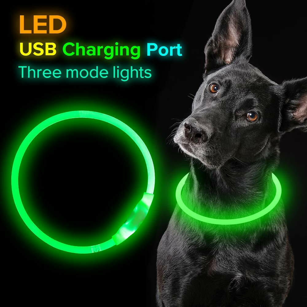 Rechargeable Pet Flashing Collar - Night Safety Glow™.