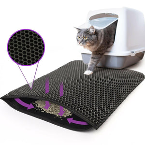Honeycomb Cat Litter Mat - Waterproof & Non-Slip.