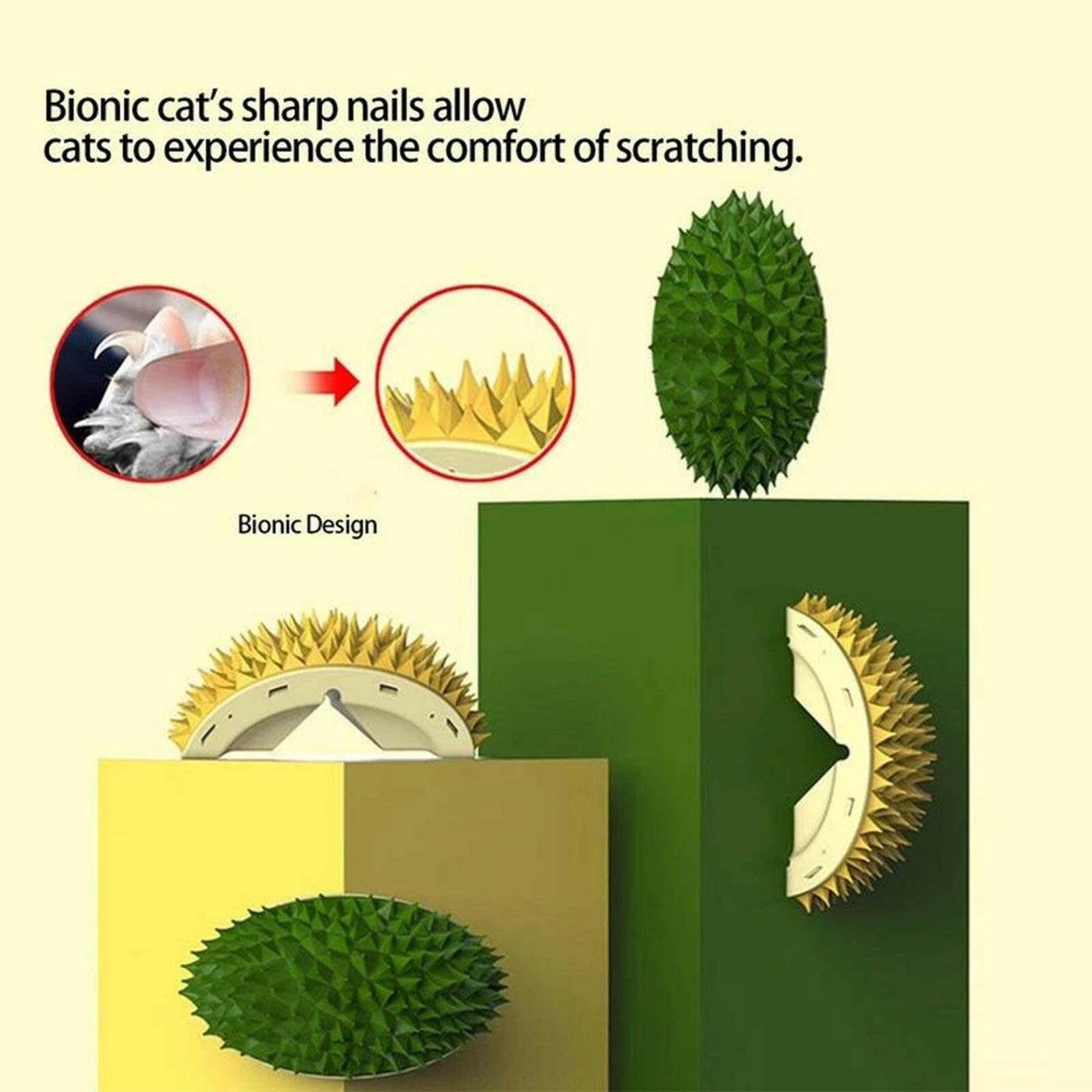 Durian Cat Brush Self Groomer Wall Scratcher Healthy Fun™.