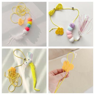 Cute Caterpillar Cat Toy with Hanging Mouse®.