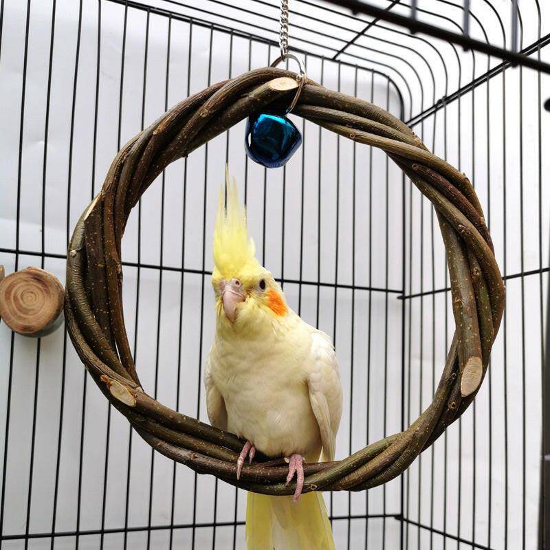 Rattan Ring Bird Cage Stand™