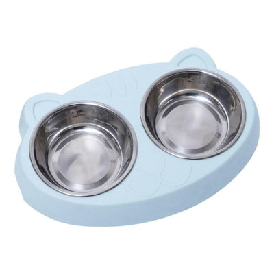 Double Stainless Steel Dog Bowls with Non-Slip Station™